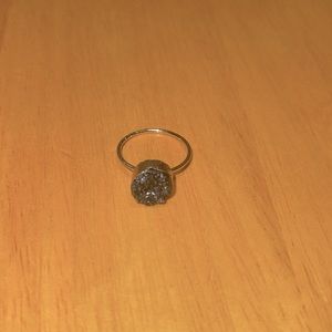 Black and Gold Druzy Ring